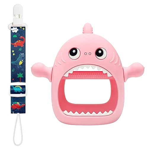 Miniatura 1 de Kpblis Juguete mordedor de silicona para bebés de 0 a 6 meses, nunca se cae, juguetes de dentición para bebés de 6 a 12 meses, chupetes mordedores