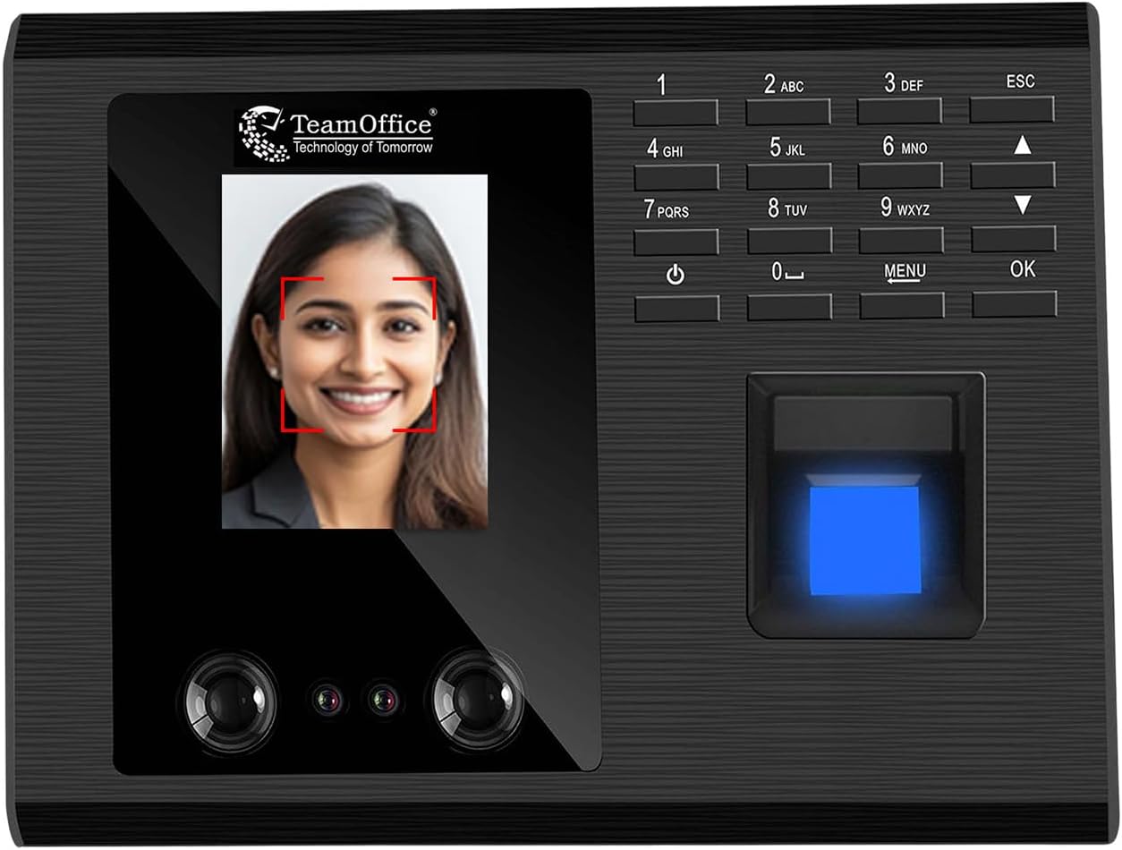 - Team Office Touch-Less Face Attendance Device with Cloud Attendance Software (Face + Wi-Fi), Black