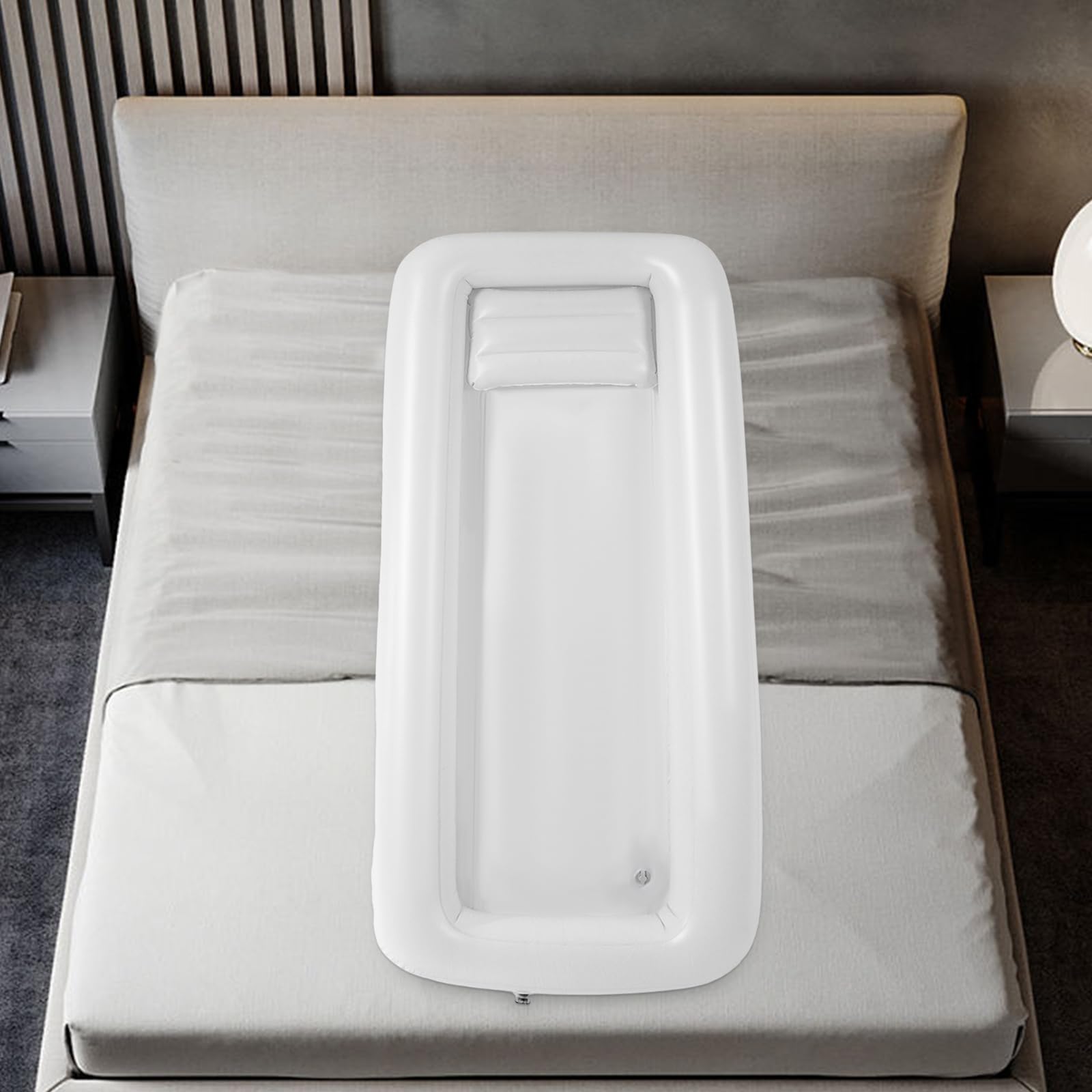 Set di vasche da doccia gonfiabili mediche, sistema doccia portatile a letto con pompa, semplice aiuto per il bagno a letto per disabili/anziani (195 x 90 cm)