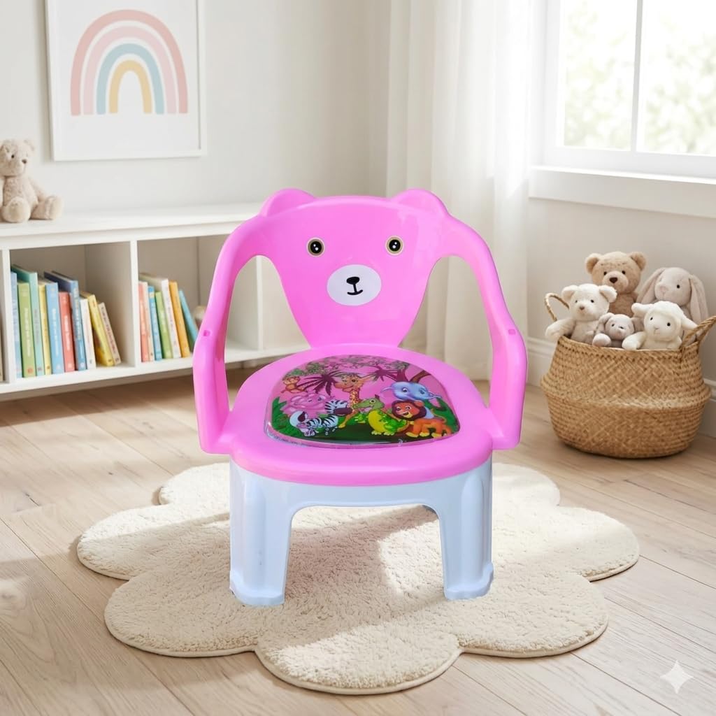 The Tickle Toe Plastic Activity Chair for Kids | Lightweight & Durable Chair for Home, Study & Play School (1β3 Years, Pink)