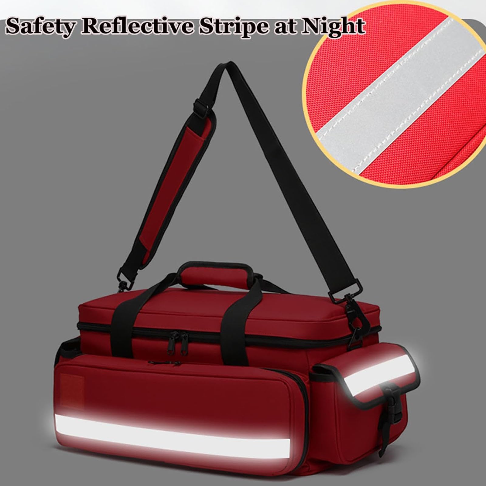 Erste Hilfe Tasche leer, Notfalltasche mit Schultergurt | Für Sauerstoffflasche, für Rettungssanitäter, Rettungsdienst, Pflegekräfte, Rettungsassistenten, häusliche Pflege(Blue)