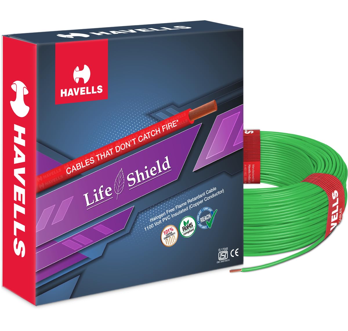 Havells Lifeshield Cable WHFFZNGA11X5 1.50 sq mm Wire (Green)-image-28