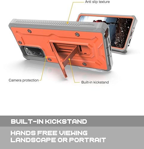 Miniatura 5 de ArmadilloTek Vanguard - Funda diseñada para Samsung Galaxy Note 20 5G (versión 2020) de grado militar, cuerpo completo, resistente, con soporte