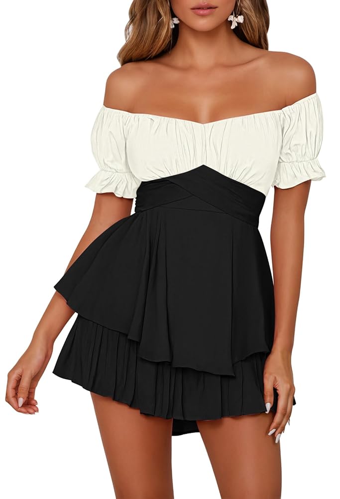 Amazon.com: Fixmatti Women's Black And White Romper
