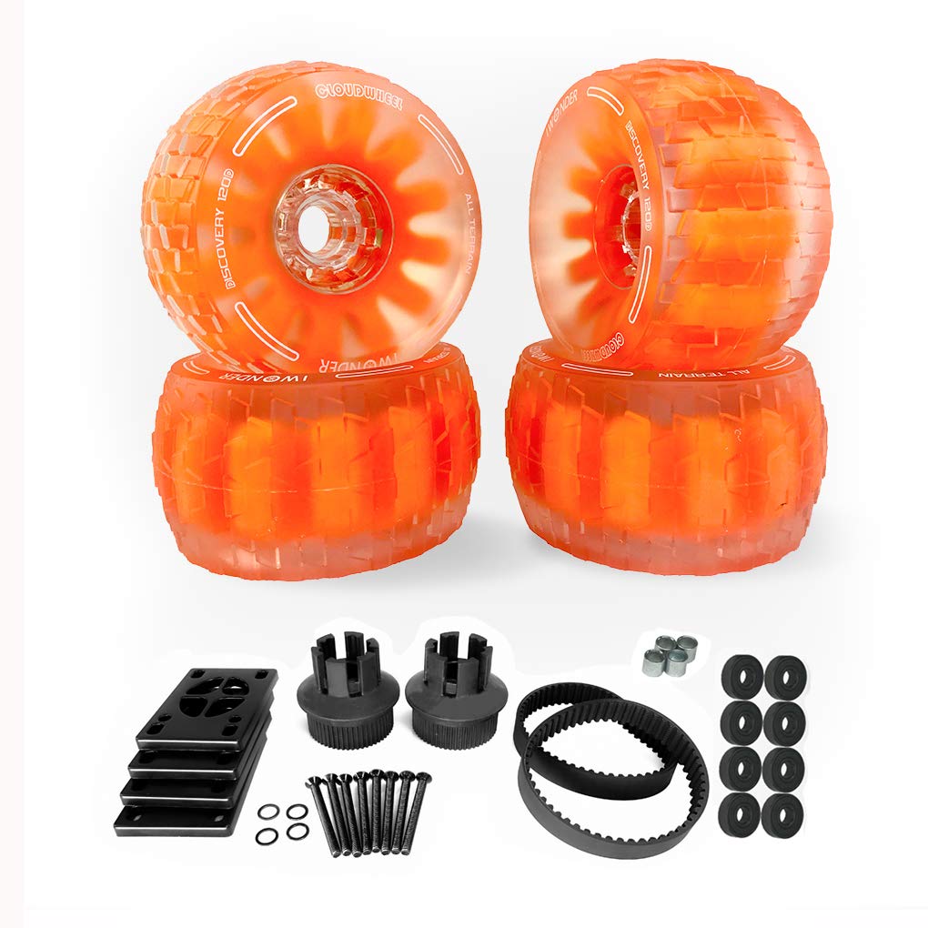 IWONDERCloud Wheel Discovery 105/120mm for Boosted Plus/Stealth/Mini S/Mini X Boards Skateboard Wheels and Pulley Conversion Kit