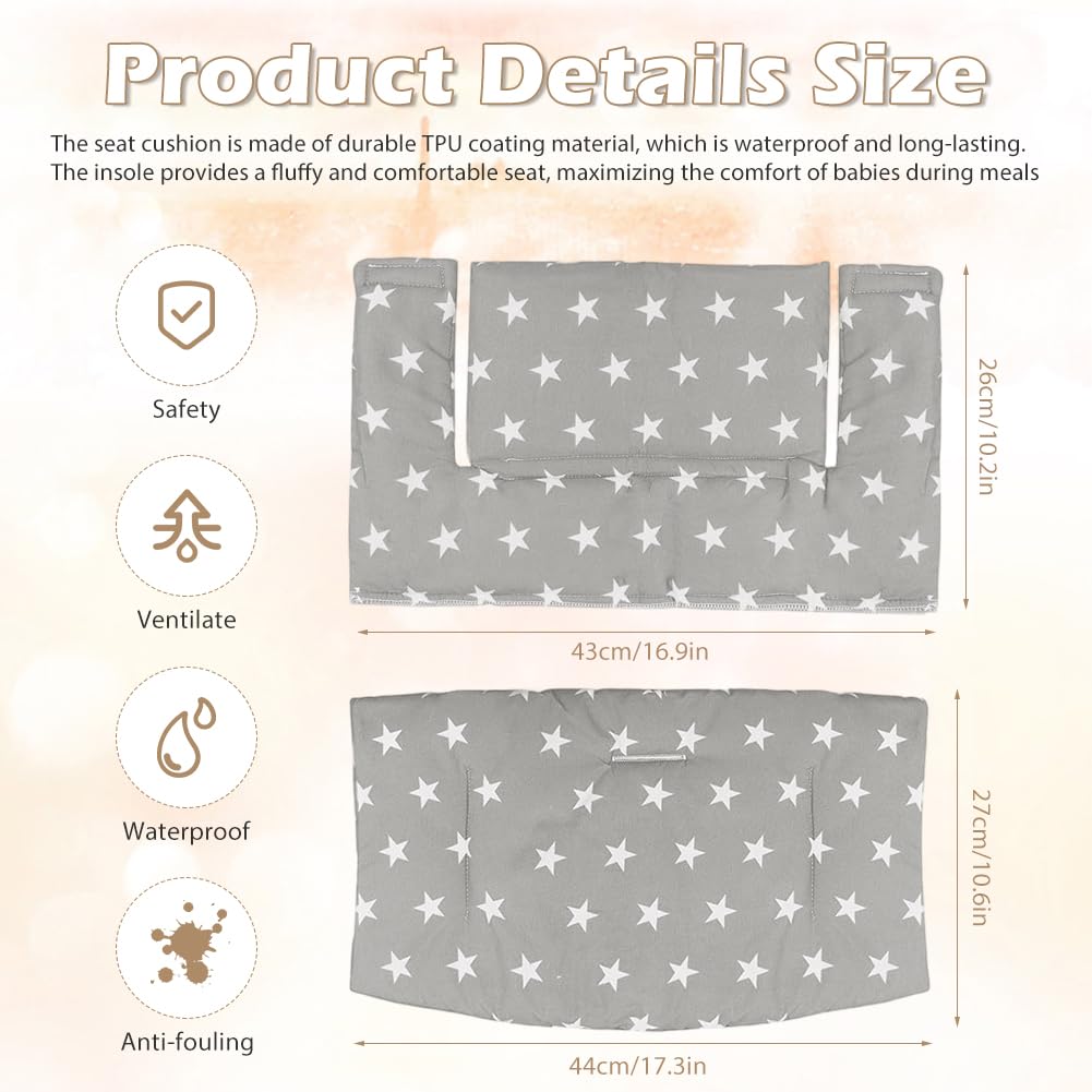 RANJIMA Cojín para trona Tripp Trapp Stokke, Juego de Cojines Asiento y Respaldo 2 Piezas, Acolchado Suave Antideslizante Baby Set Accesorio Silla Infantil Comodo y Transpirable, Funda de Repuesto
