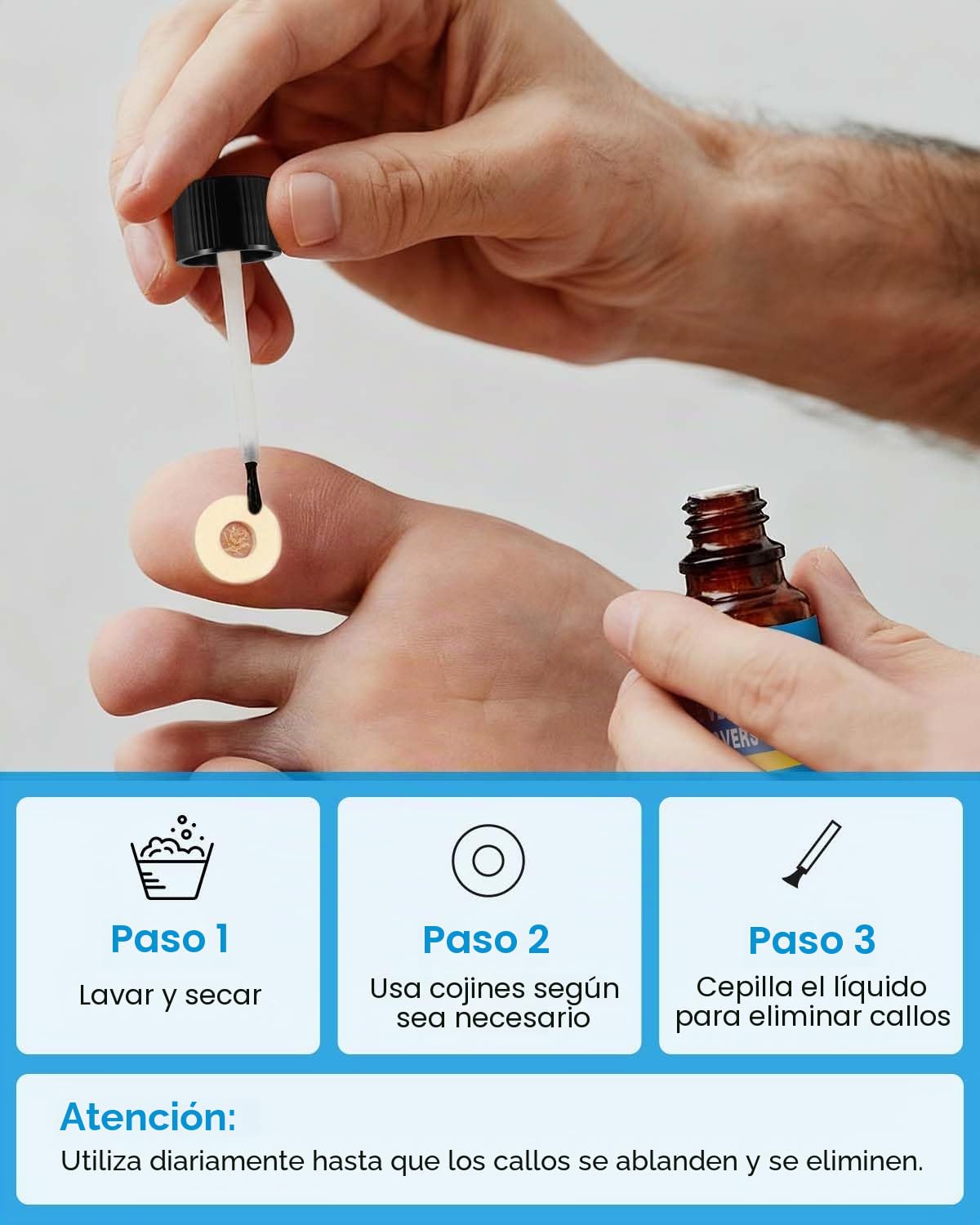 Removedor de Maíz con Veneno de Abeja, 20 ml Máxima Potencia, Eliminador de Callos Líquido para Pies, Acción Rápida, para Adultos, Personas Mayores, Adolescentes, Corredores, Senderistas