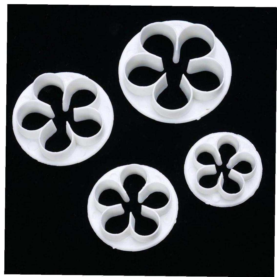 4er-Set Blumen-Ausstechformen Aus Kunststoff – Für Fondant, Marzipan & Teig, Vielseitige Backdekoration, Blütenmotiv