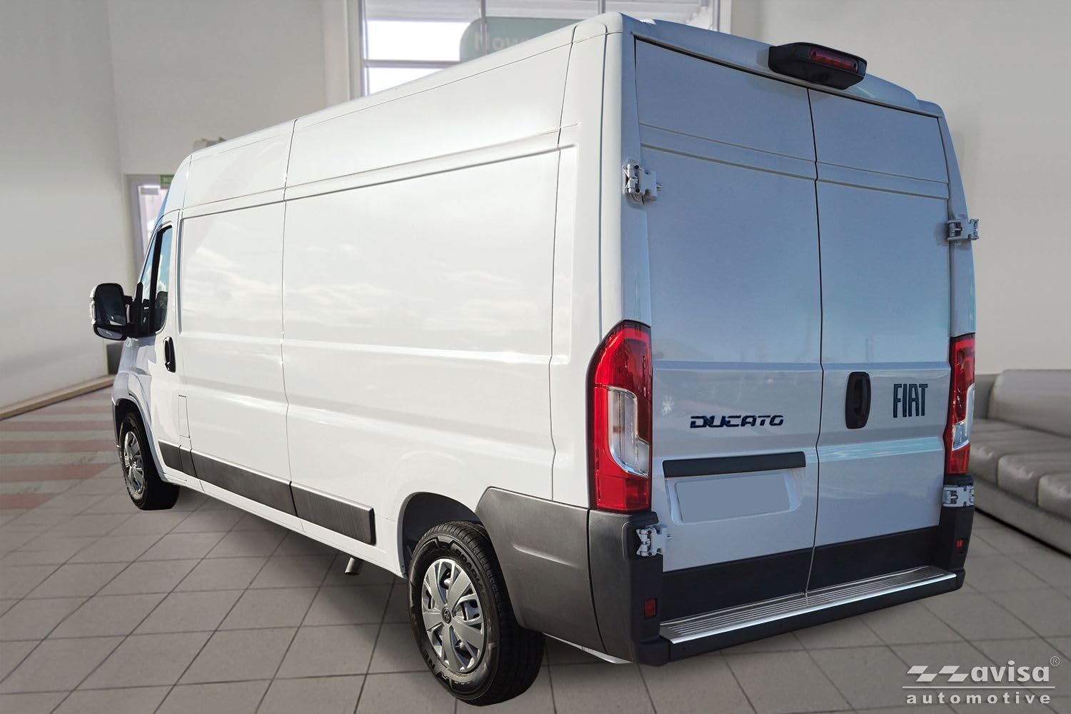Avisa Protector de Parachoques Trasero de Acero Inoxidable Compatible con Fiat Ducato III Facelift 2023- / Opel Movano III Facelift 2023- / Toyota Proace MAX 2024- 'Ribs' (2 Partes)