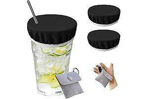 Drink Covers for Alcohol with Straw Hole - Reusable and Portable