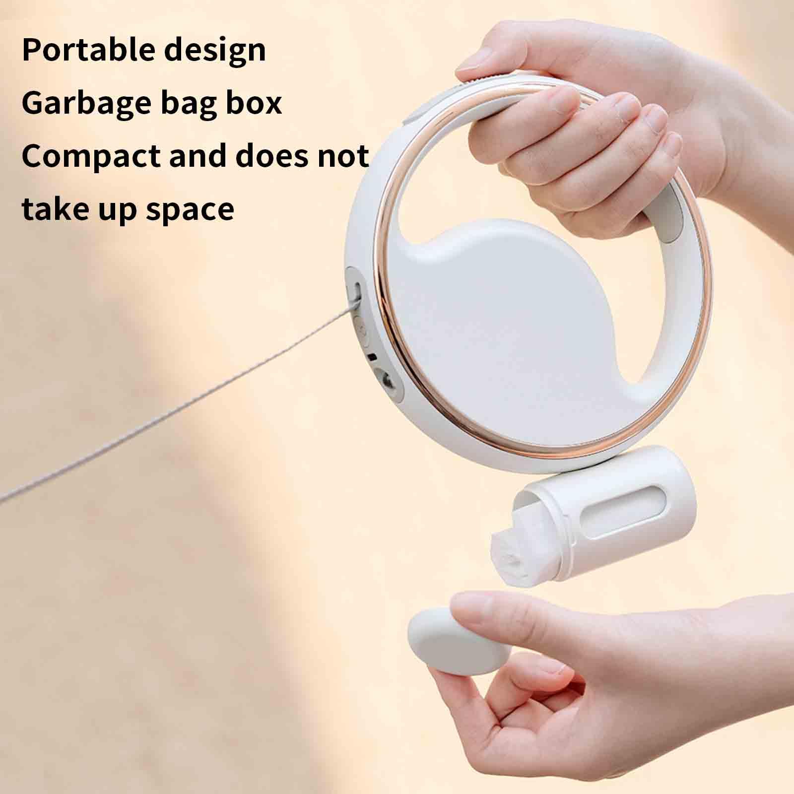 Correa Perro Extensible Grande Larga Correa para Perros 3 Metros Retractil Medianos Cordón Ajustable Gancho Telescópico Iluminación LED Caja De Bolsa De Basura Extraíble (White)