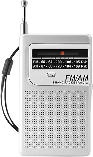 Rádio Portátil AM/FM 2 Bandas Recarregável USB Tipo-C com Antena Retrátil 180° e Entrada para Fone de Ouvido Radinho De Bolso [VALUANCE]