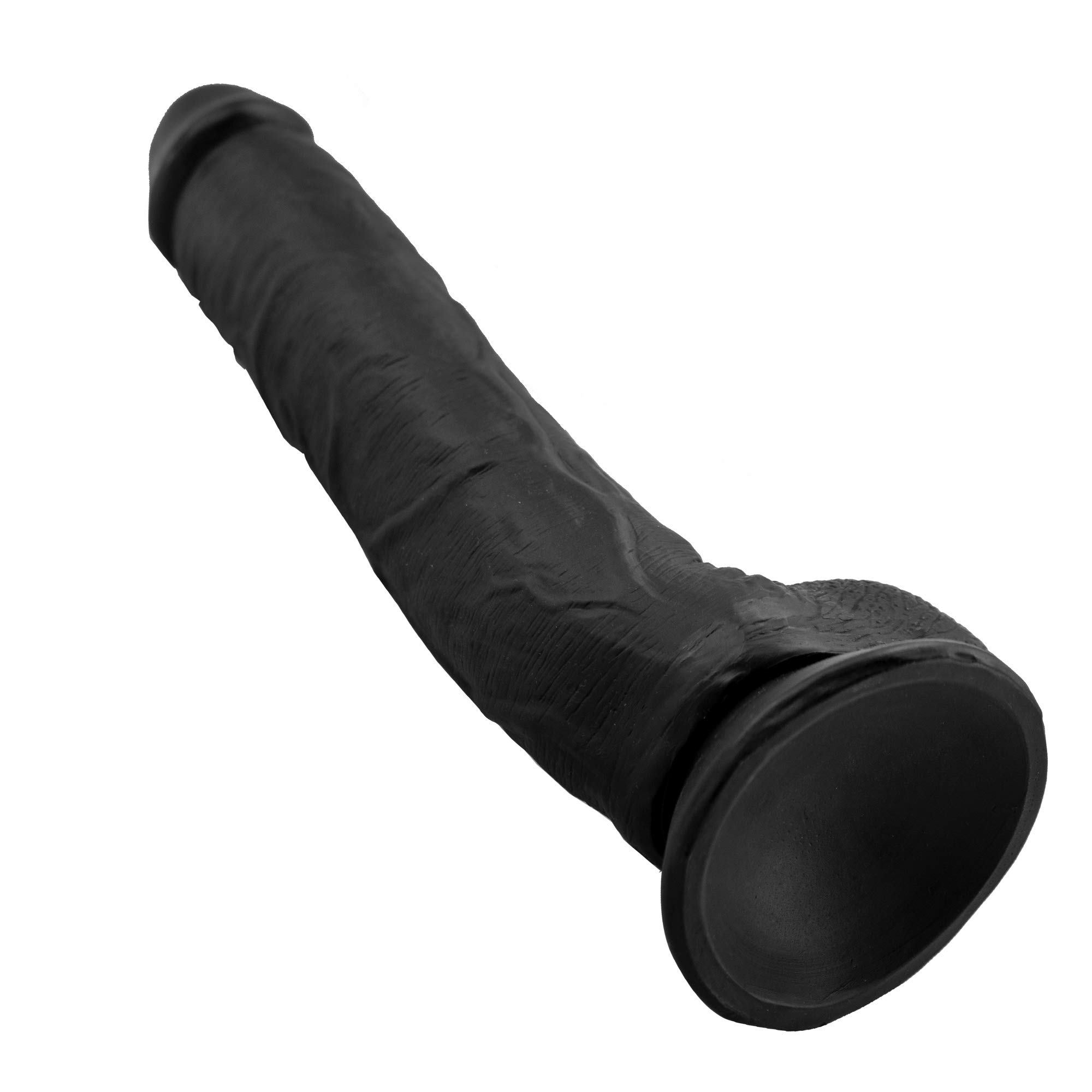 Marielove - Dildo XXL in silicone con ventosa, 28 cm, diametro 4,8 cm, colore: nero