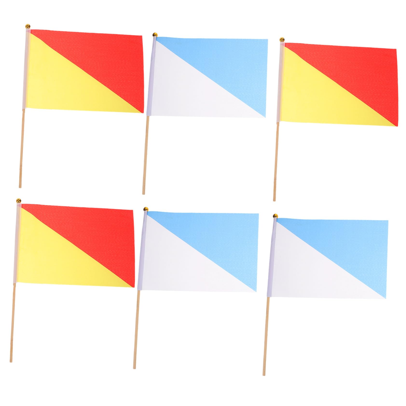Toyvian 4 Sätze Teiliges Signalflaggen Mit Holzstangen Helle Farben Für Kommunikation Und Tragbar Für Ausbildung Und Koordination 6 Stück * 4