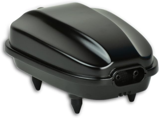 Blagdon Liberty Pulse Air Pump Pond Oxygenator, Solar Powered with Lithium Battery Backup, Pulses 5 Seconds On and 12 Seconds Off, Twin Outlet, Includes 2 Airstones and 2 6FT Airlines, Black