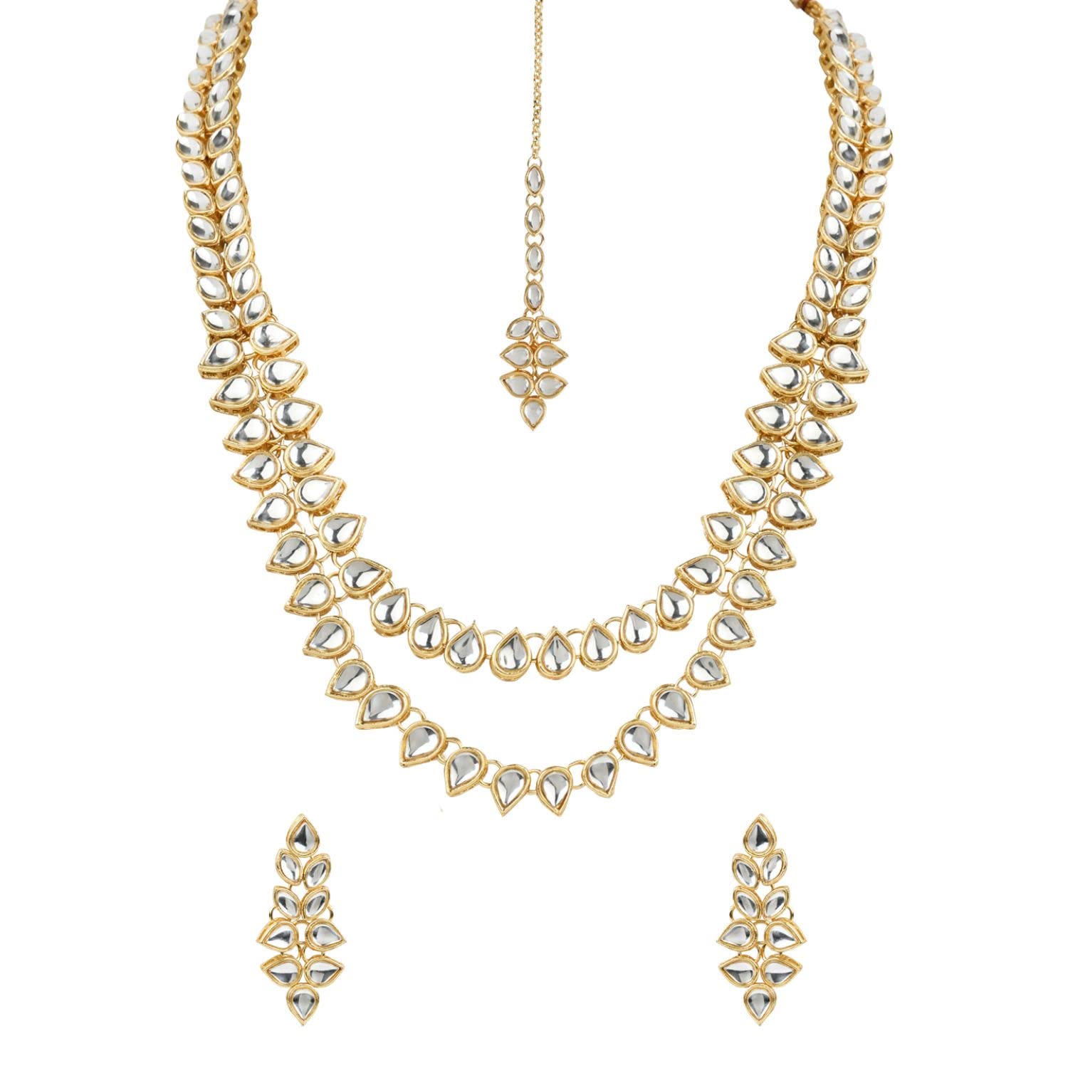I Jewels 18K Gold Plated Traditional Kundan Necklace Jewellery Set with Earrings & Maang Tikka for Women (IJ358W) (B0BKW5CJ4J) Amazon Price History, Amazon Price Tracker