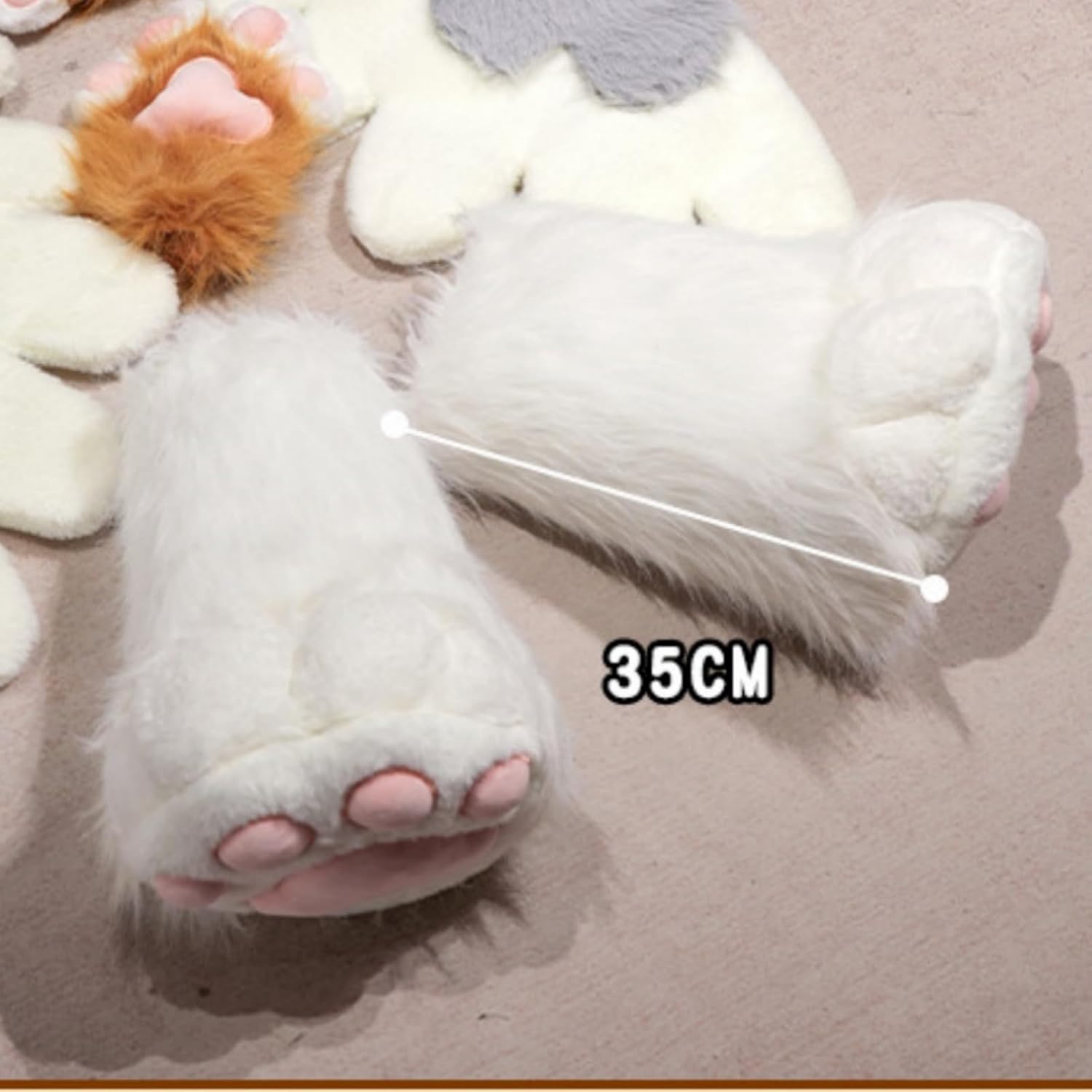 LLTMALL Women's Faux Fur Cat Paw Boots Winter Plush Halloween Cosplay Booties