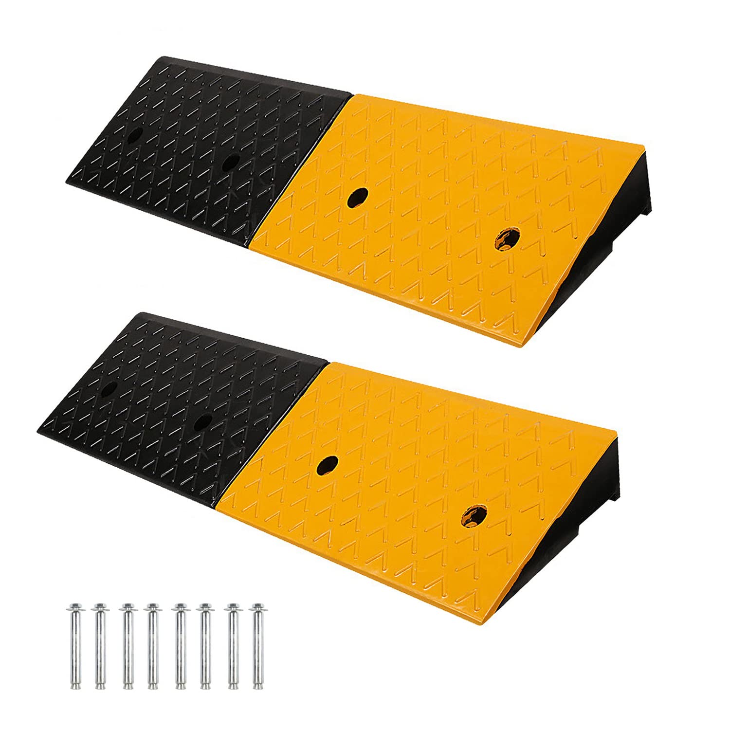 mopam2PCS Rubber Curb Ramp 4'' Rise Heavy Duty Driveway Ramps for Sidewalk Threshold Ramp for Loading Dock Sidewalk Car Scooter Bike Motorcycle, 39'' (L) x 10'' (W) x 4'' (H)