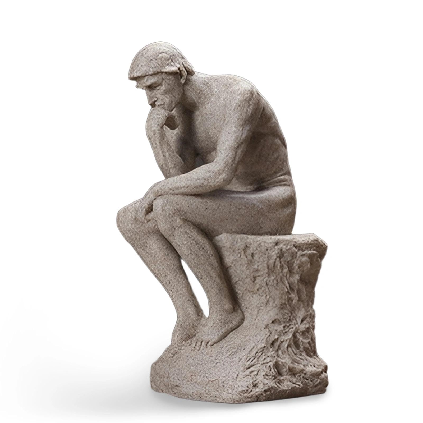 Syfunlv Thinking Man Character Sculpture,Sandstone Resin Thinker Statue Ornaments,Modern Aesthetic Figurine Decoration,for Home Living Room Bedroom Office Shelf Table Desk Bookshelf Decor(Style 2)