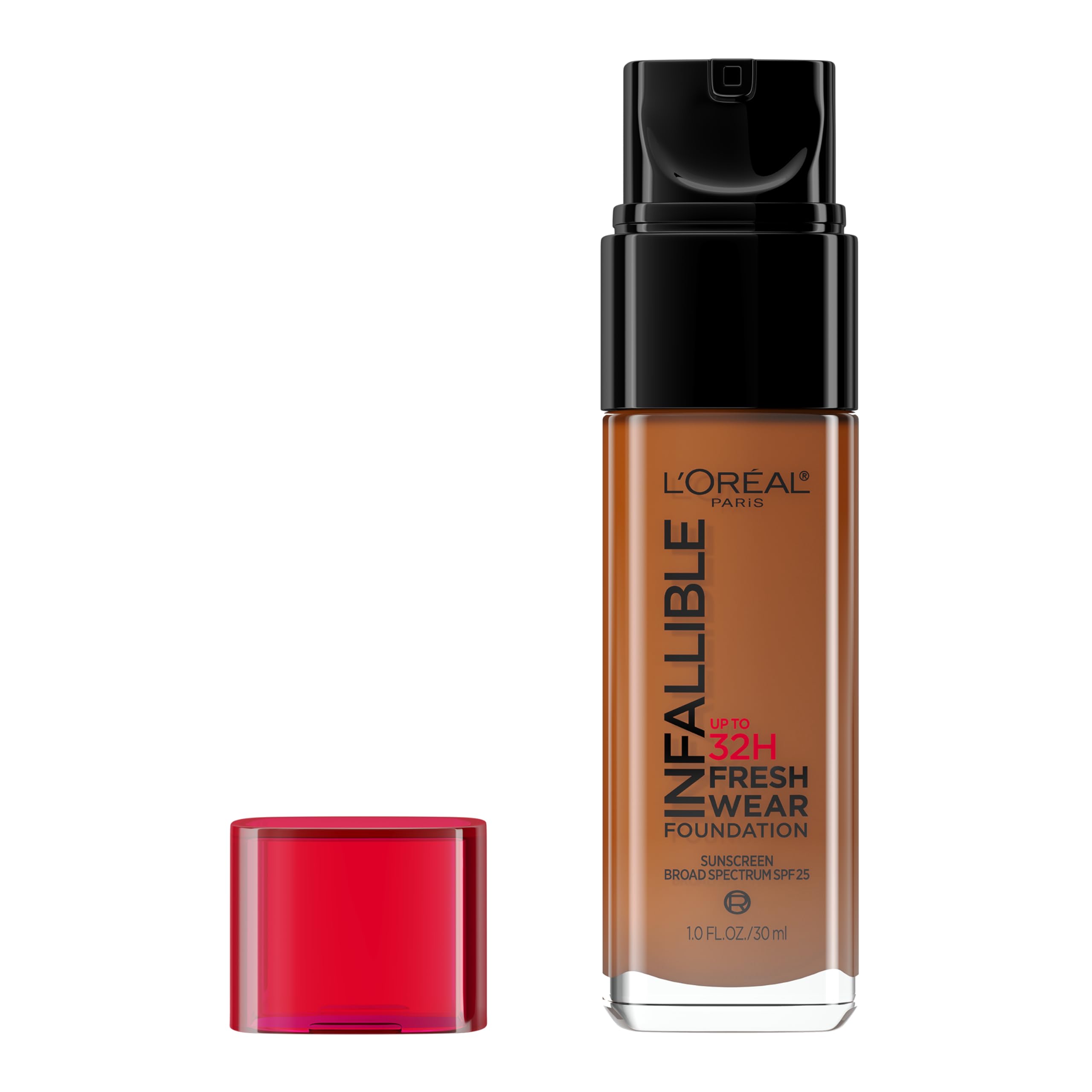 L'Oreal ParisMakeup Infallible Up to 32 Hour Fresh Wear Lightweight Foundation, 515 Copper, 1 Fl Oz, Packaging May Vary