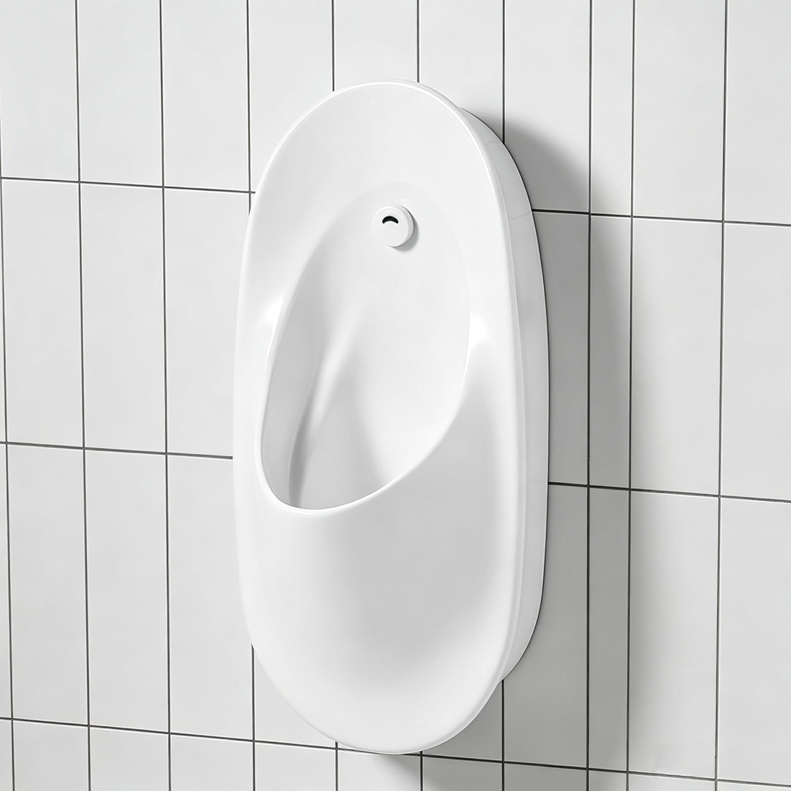 Urinario De Pared Hombres Con Sensor O Válvula Manual, Cerámica De Fácil Limpieza Urinario De Garaje Para Uso Comercial O Doméstico(Sensor70*33cm/27.6 * 13in)