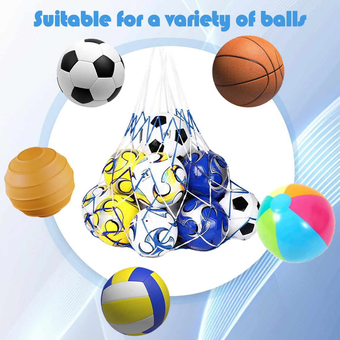 CATOR Filet Pareballon Sac à Foot et Basket Réutilisable 1-12 Ballons, Nylon