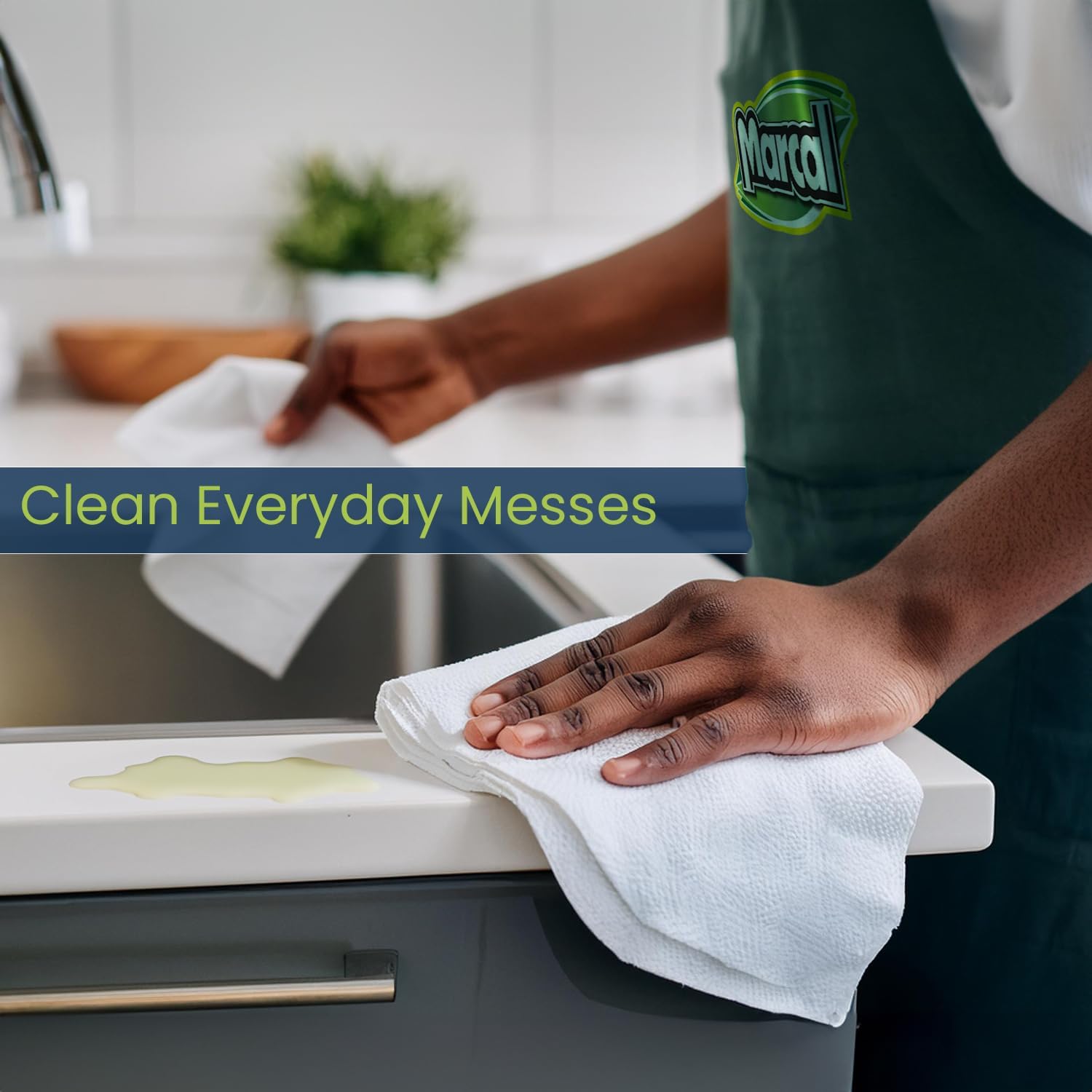 Marcal Paper Towels 100% Recycled 2-Ply, 60 Sheets Per Roll - Case of 15 Individually Wrapped Green Seal Certified 06709