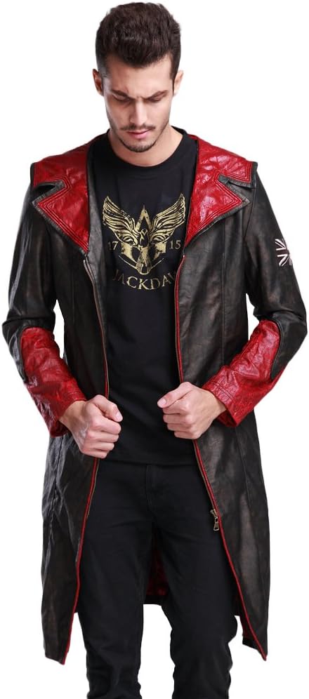 Men's Leather Coat Jacket Cosplay Costumes for Devil May Cry 5 DMC Dante