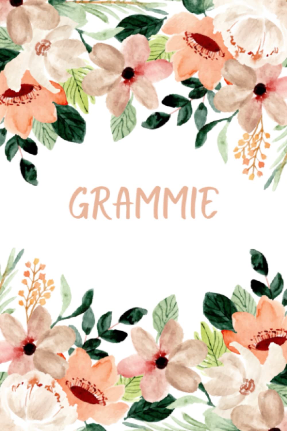 Grammie Notebook: 6"x9" College Lined Journal Flower Design