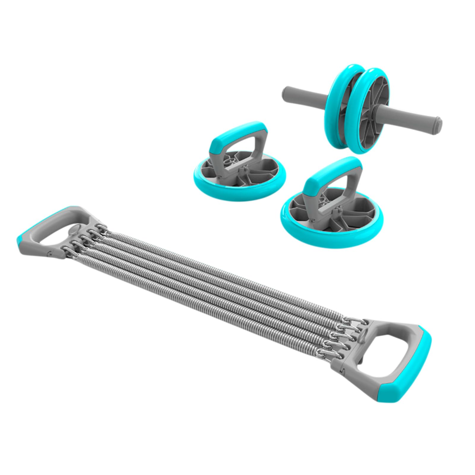 Zestaw treningowy 3 w 1 Ab Roller Push Up Bar Chest Expander | Stalowa rurka antypoślizgowe uchwyty piankowe rdzeń ramię ramię mięsień domowa siłownia zestaw fitness