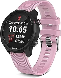 YOCAHU 20mm Soft Silicone Replacement Watch Strap Band Compatible Garmin Forerunner 245,Compatible with Garmin Vivoactive 3/Venu Sq/Vivomove HR/Forerunner 245/245 Music/Forerunner 645/645 Music Vivoactive 3 Music
