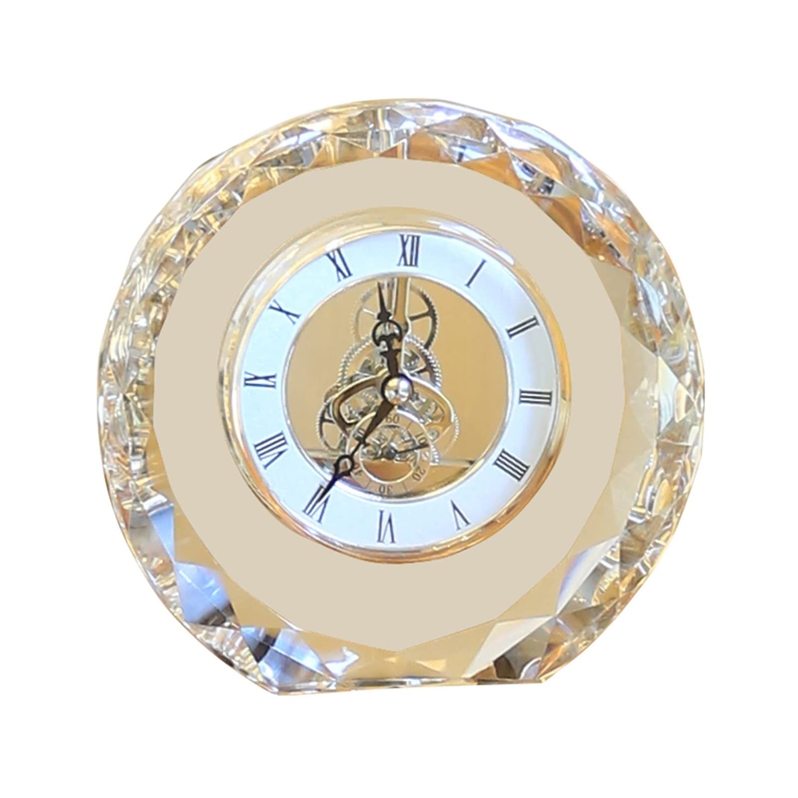 Reloj de mesa de cristal para decoración de sala de estar y escritorio de casa