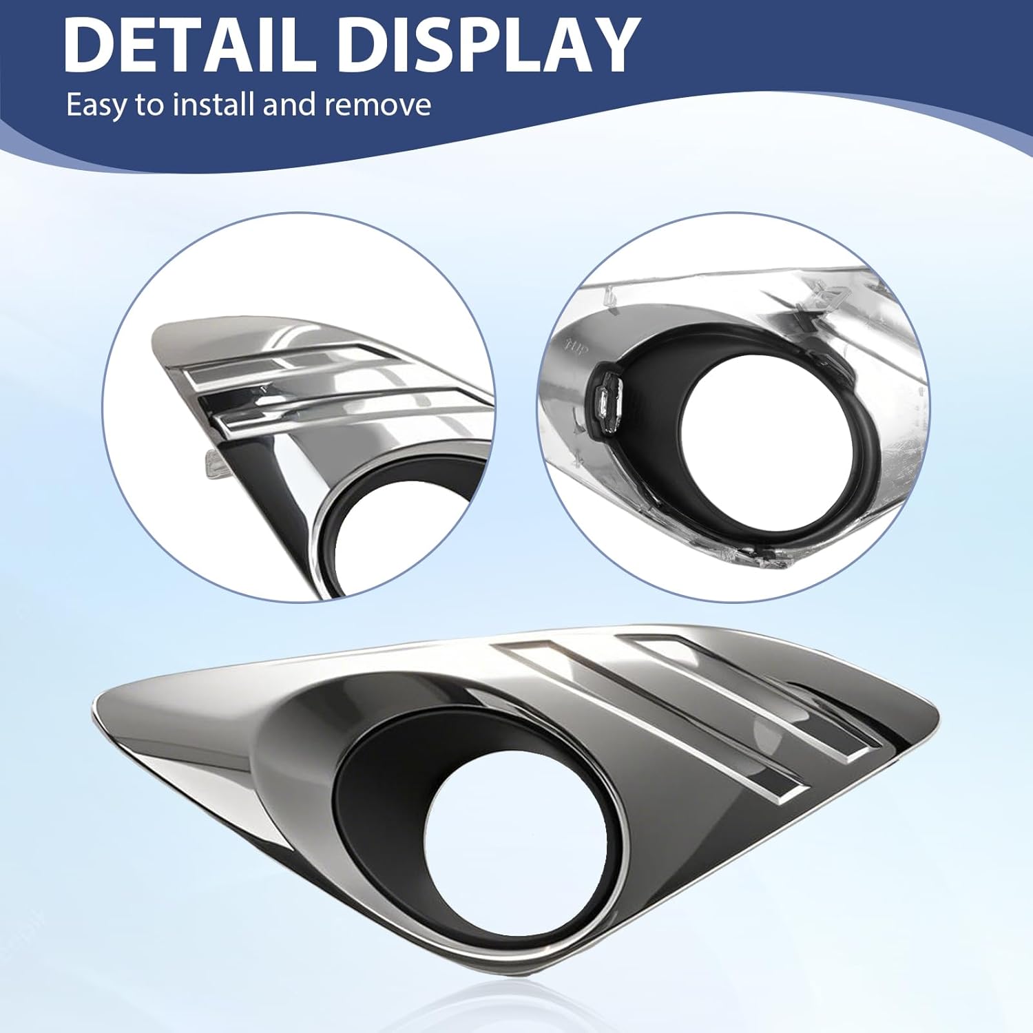 Saihisday 5212706310 Set of 2 Fog Light Cover Bezel Trim Pair with Hole Silver, Replacement for Toyota Camry XLE LE L 2012 2013 2014, Replaces TO1039148 5212806310