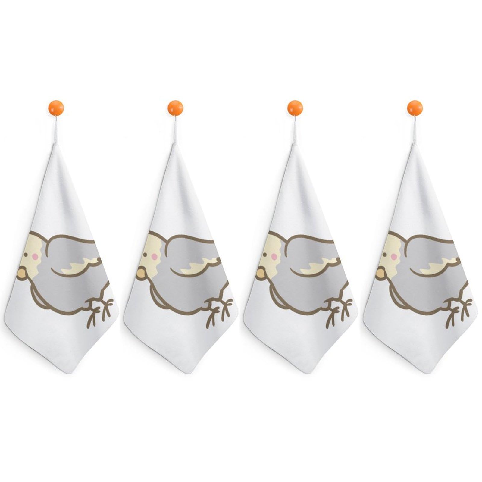 LEDFCVSU 4 Piece Hanging Hand Towels, Cockatiel Parrot Small Dry Hand Towel for Kitchen Bathroom