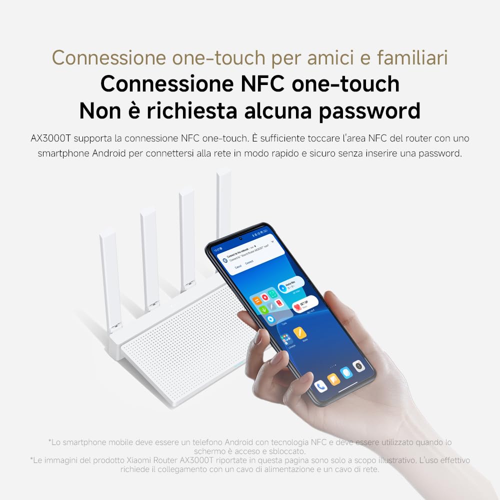Router WiFi6 AX3000 - Porta Gigabit, Sistema Mesh, Prestazioni Elevate per Multipli Dispositivi