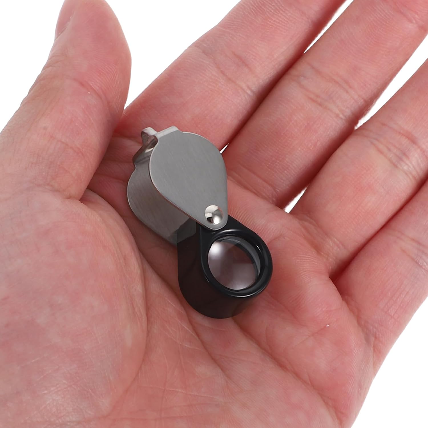 Jewelry Magnifier Leather Case Handheld Loupe for Coins Gems and Collectibles Portable Folding Design for Hobbyists and Jewelers