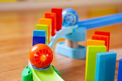 Miniatura 5 de HABA Kulllerbu Kringel Domino Playset  Juego de 33 piezas de pista de bolas con dos juegos de dominó que caen  A partir de 2 años