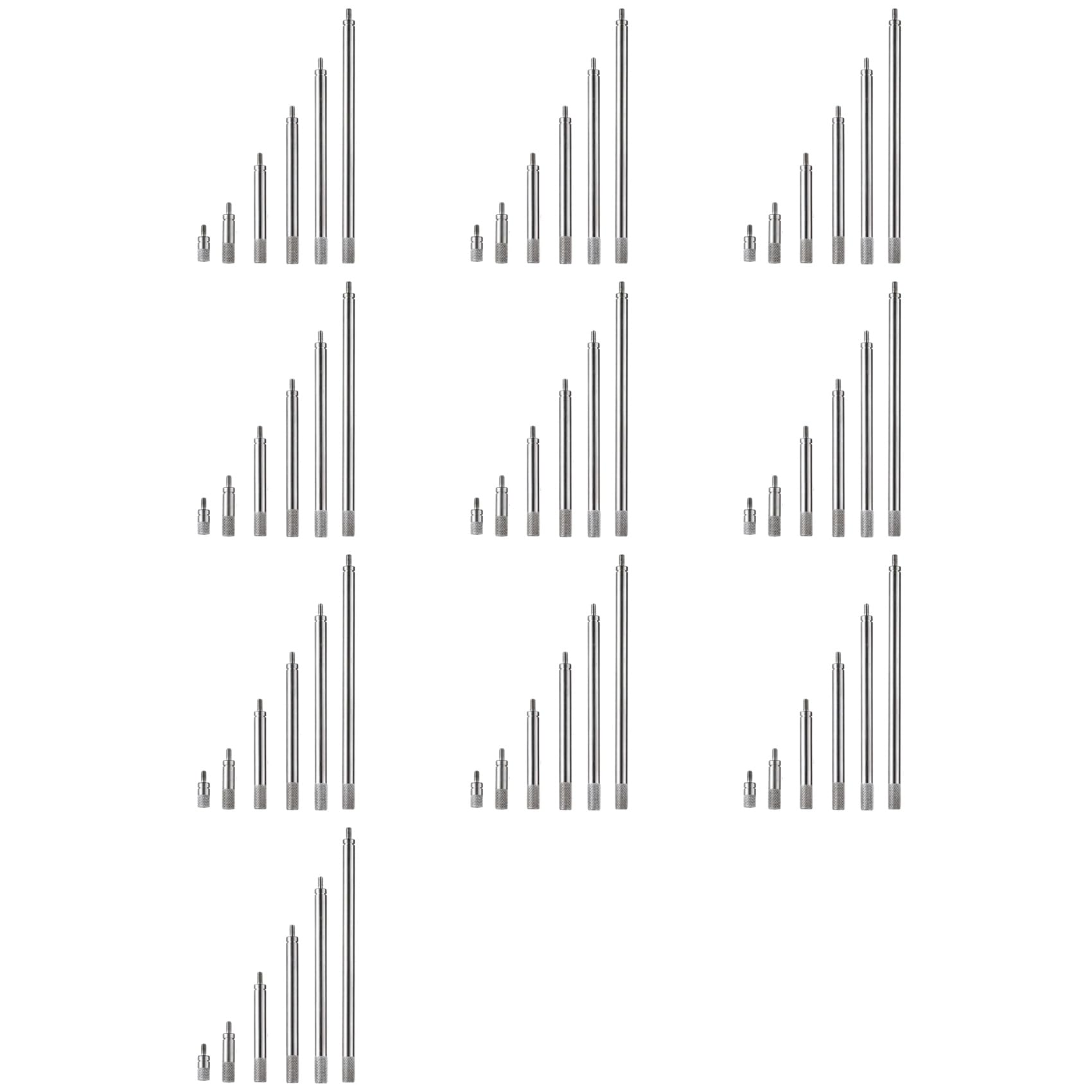Tiges d'extension d'indicateur à cadran M2.5, 10–100 mm, 6 pièces