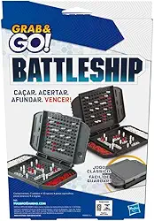 Hasbro Gaming Grab and Go Battleship – jogo infantil portátil, para 2 jogadores, para crianças acima de 7 anos
