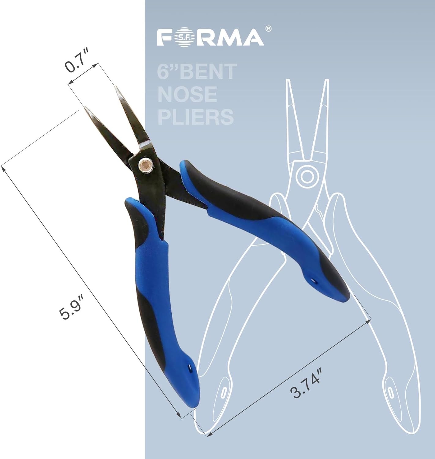 Racket stringing tools 6" Nose Pliers with Bent Tip -Carbon Steel 6" BENT NOSE PLIERS ESD