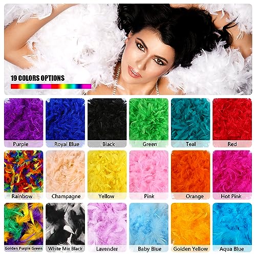 Tharaht Pink Chandelle Turkey Feather Boa 2Yard 55G For Diy Craft Home Dancing Wedding Party Halloween Costume Decoration Feather Boa thumb #5
