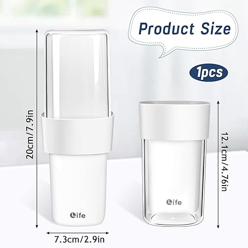 Miniatura 4 de Estuche de viaje para cepillos de dientes, contenedor de viaje portátil con cubierta blanca, soporte para cepillo de dientes de viaje, estuche de