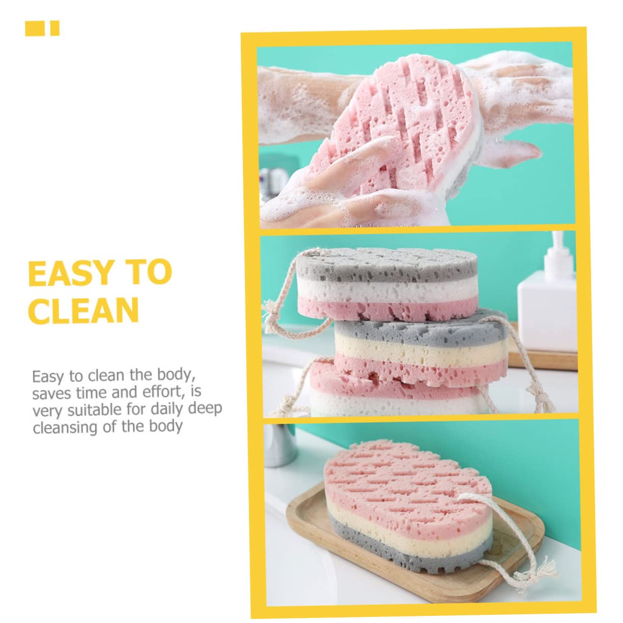 FRCOLOR 18piezas Esponjas Exfoliantes Reutilizables Para Cuerpo De Para y Exfoliación Profunda