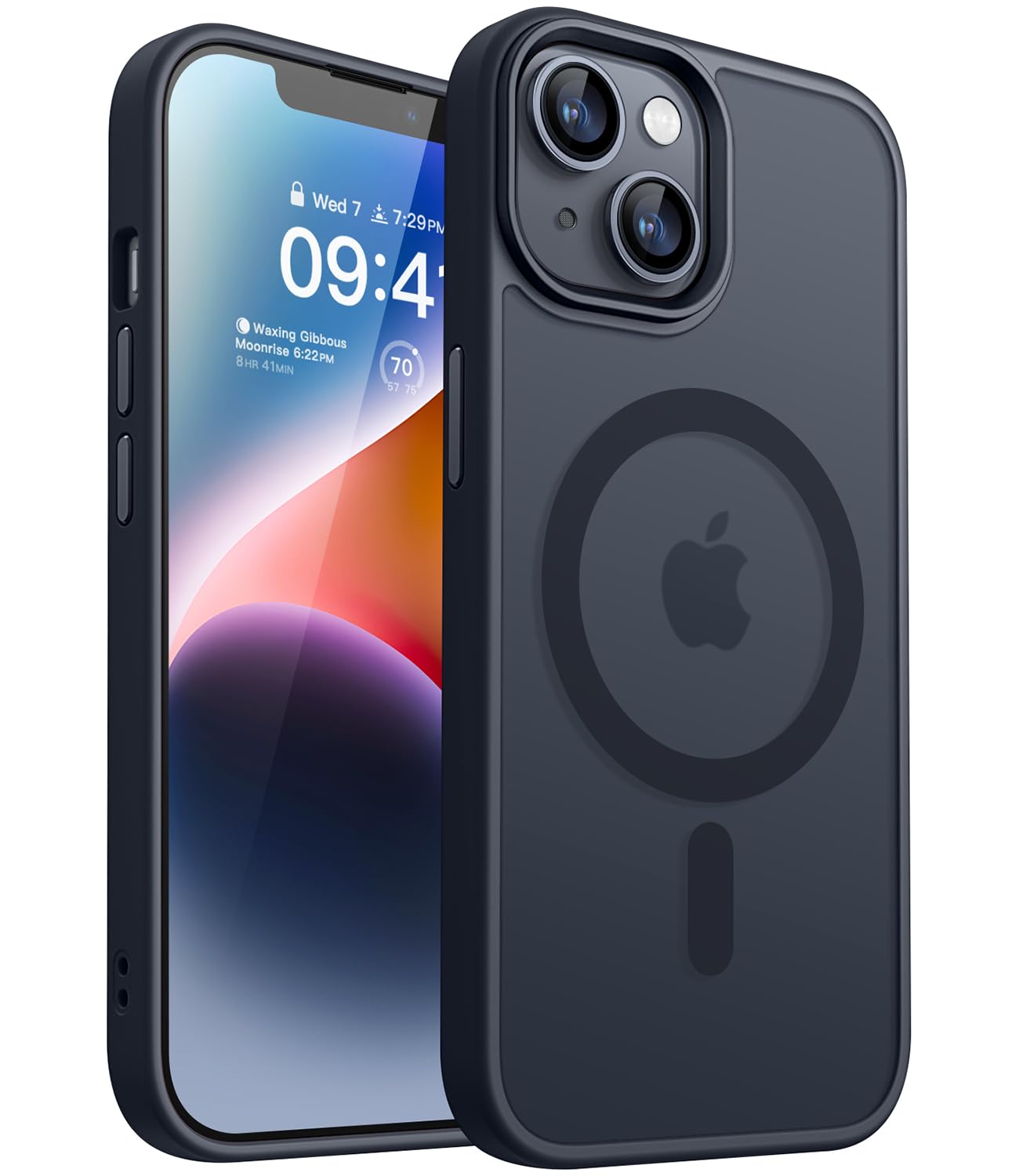 CANSHN Cover Magnetica Opaca per iPhone 13/14, [Compatibile con MagSafe] Custodia Traslucida Opaca Protettiva Sottile Antiurto 6,1 Pollici - Nero