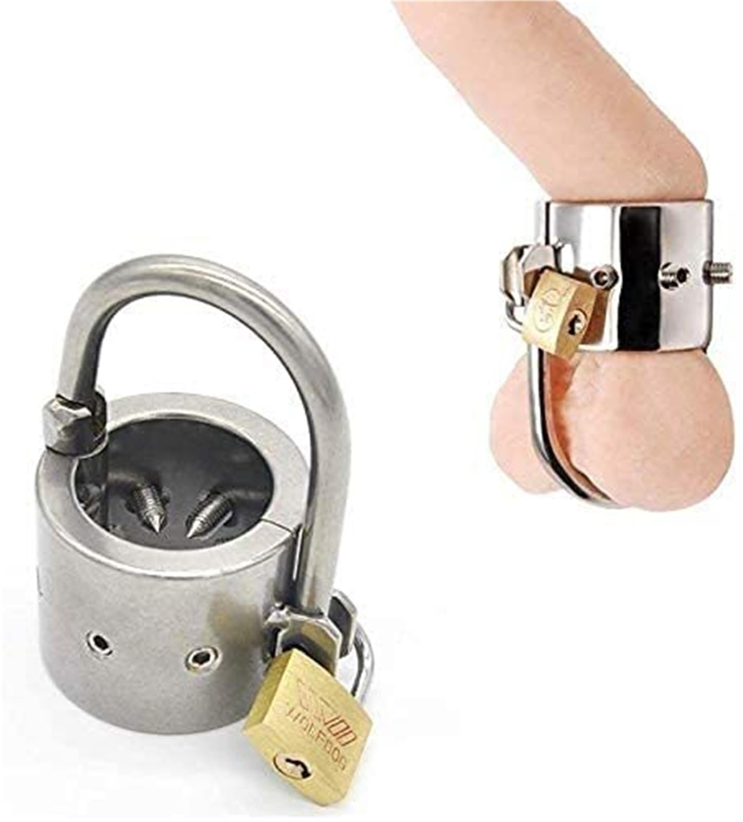 Anello Per Testicoli Con Punte Anello Per Il Pene In Acciaio Inossidabile CBT Con Rottura Della Palla Peso Per Testicoli Barella Per Testicoli Maschili Con Punta E Bloccaggio