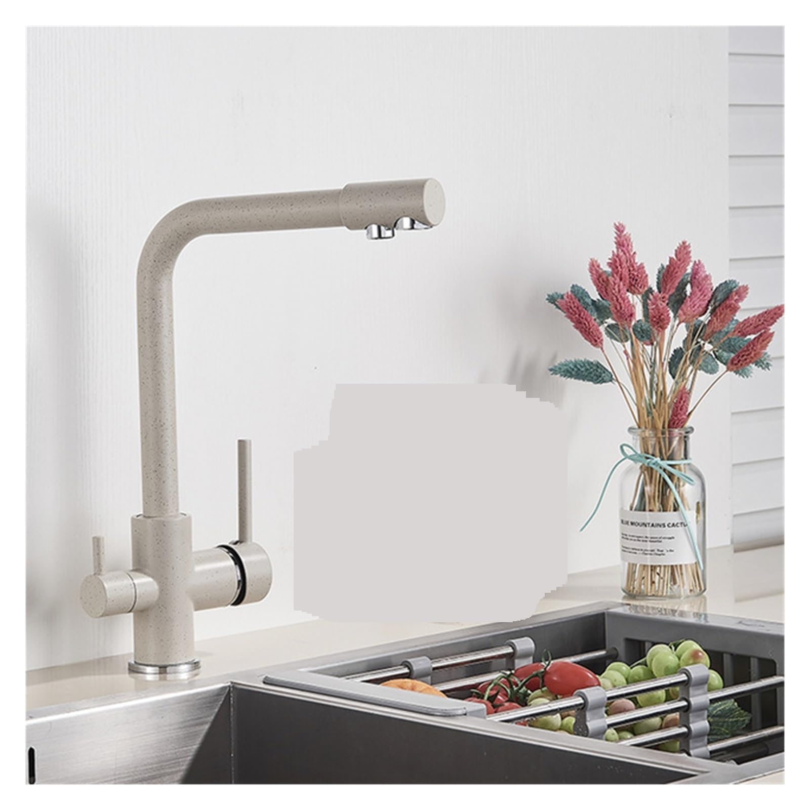 Filtre robinet de cuisine eau pure fini les bouteilles plastique beige