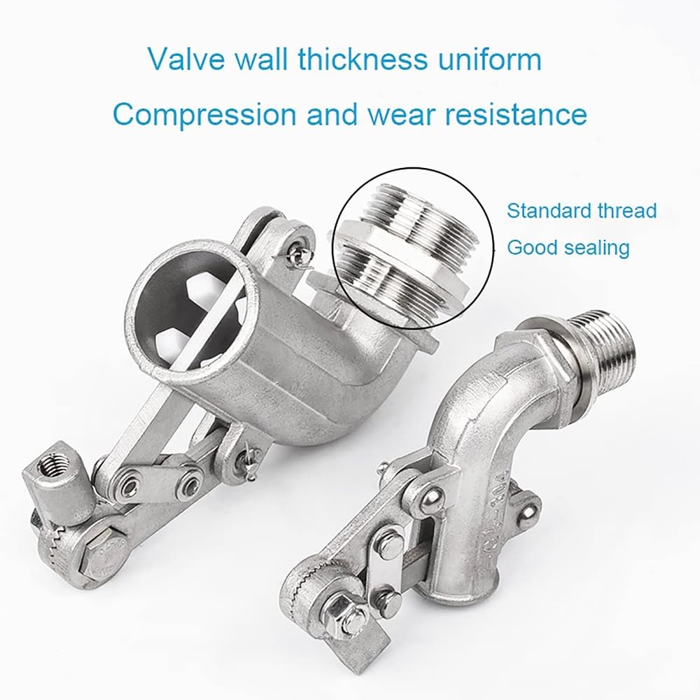 Válvula De Flotador Ajustable De Acero Inoxidable 304, Válvula De Flotador De Codo For Tanque De Agua, Depósito De Flujo/expansor, 1/2 ", 3/4", 1 ", 1-1/4"(1-1/4 inch)