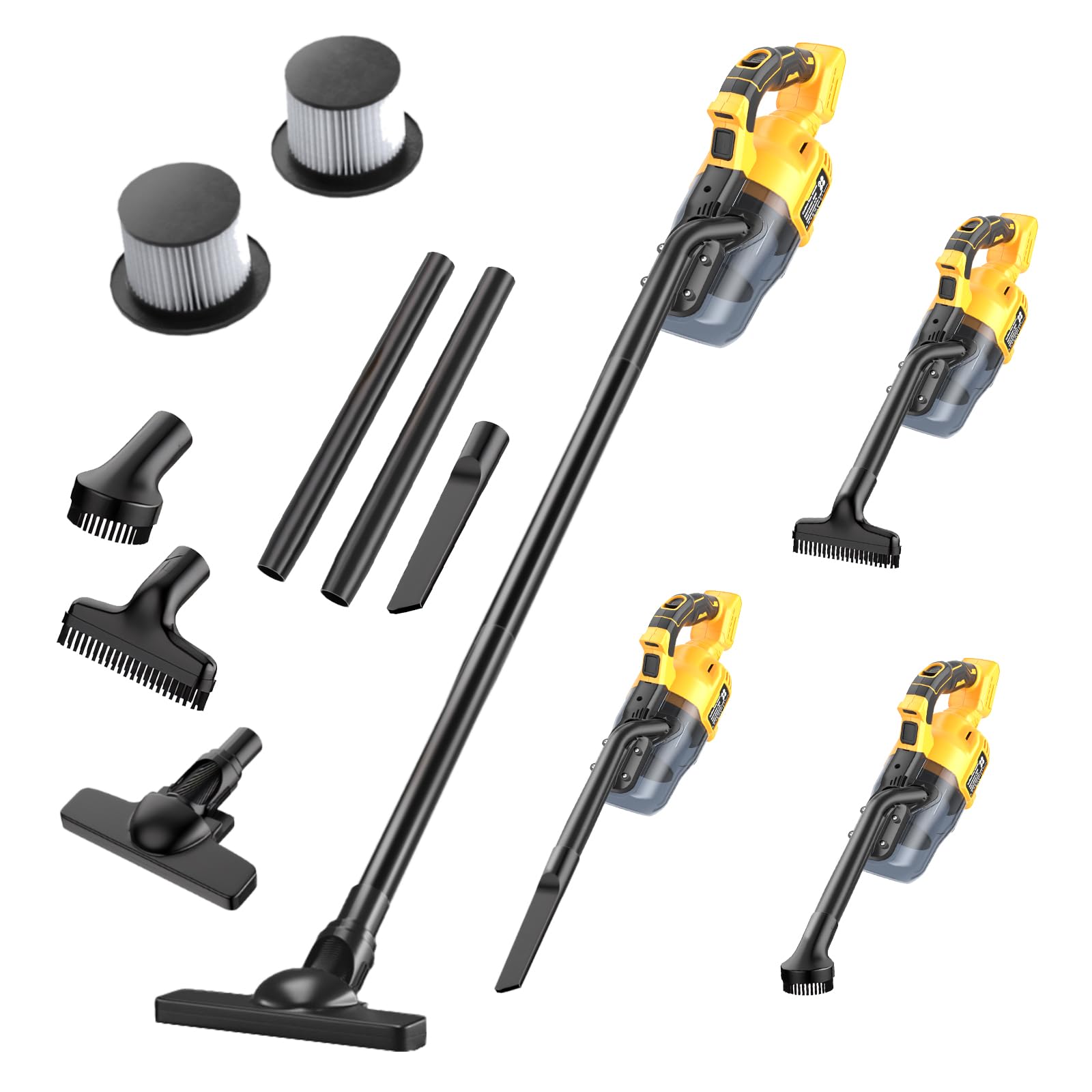 Gruecoinno Cordless Vacuum Cleaner for Dewalt 18V Battery, 500W Handheld Vacuum Cleaner with Washable Filter, Portable Stick Vacuum for Floor Carpet Car Hardwood Pet Hair Home(Battery Not Included)