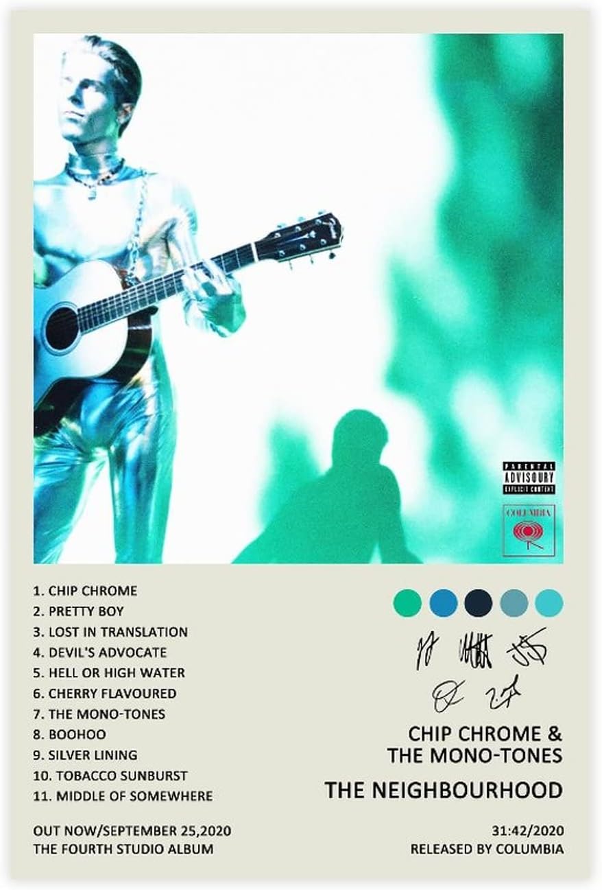 The Poster Neighbourhood Chip Chrome & The Mono-tones Music Album Cover Poster Canvas Poster Bedroom Decor Sports Landscape Office Room Decor Gift Unframe 12x18inch(30x45cm)