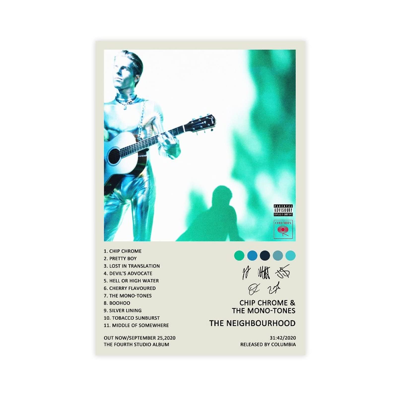 The Poster Neighbourhood Chip Chrome & The Mono-tones Music Album Cover Poster Canvas Poster Bedroom Decor Sports Landscape Office Room Decor Gift Unframe 12x18inch(30x45cm)